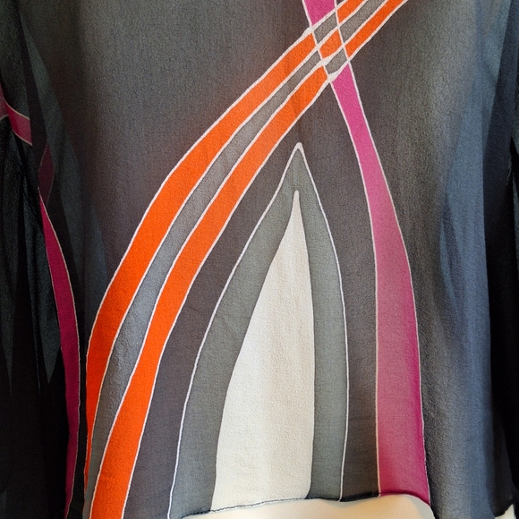 🅱️🅾️G🅾️ Pure silk color prints 2 ways blouse and scarf - Picture 8 of 14